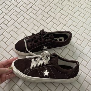 brown converse one star sneakers